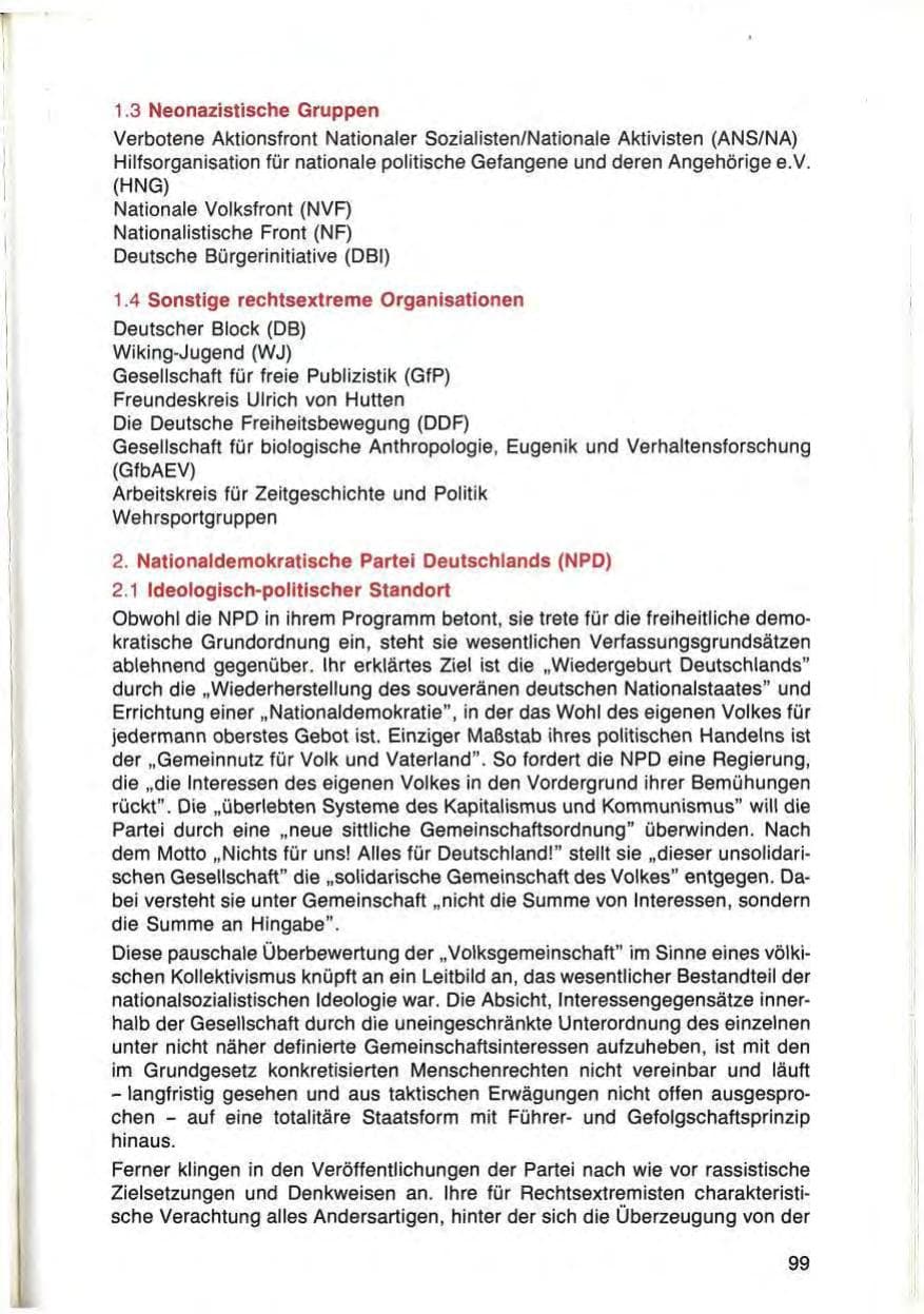 Seite 99 des Verfassungsschutzbericht 1984 Bayern