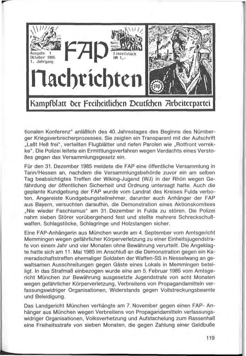 Seite 119 des Verfassungsschutzbericht 1985 Bayern