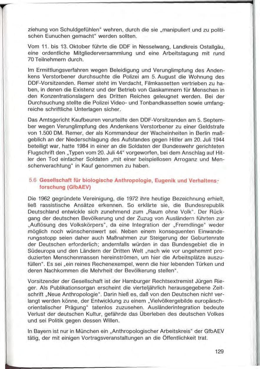 Seite 129 des Verfassungsschutzbericht 1985 Bayern