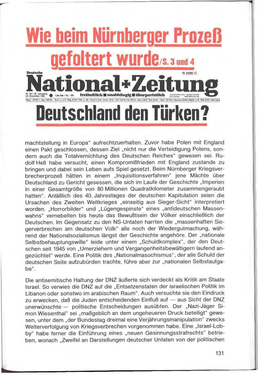 Seite 131 des Verfassungsschutzbericht 1985 Bayern