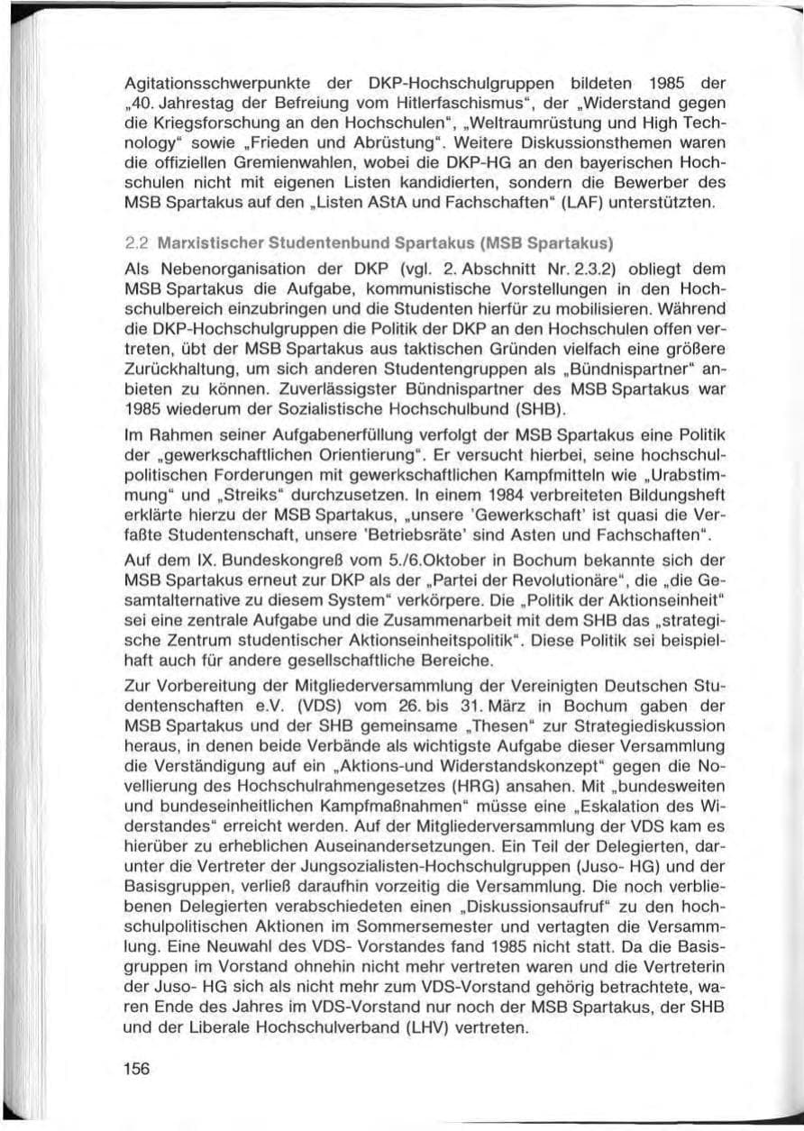 Seite 156 des Verfassungsschutzbericht 1985 Bayern