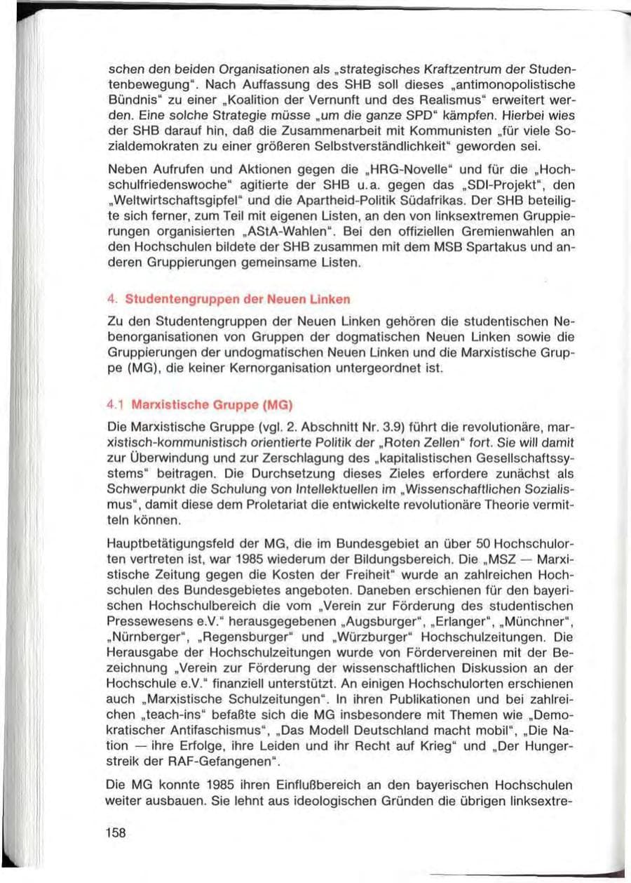 Seite 158 des Verfassungsschutzbericht 1985 Bayern