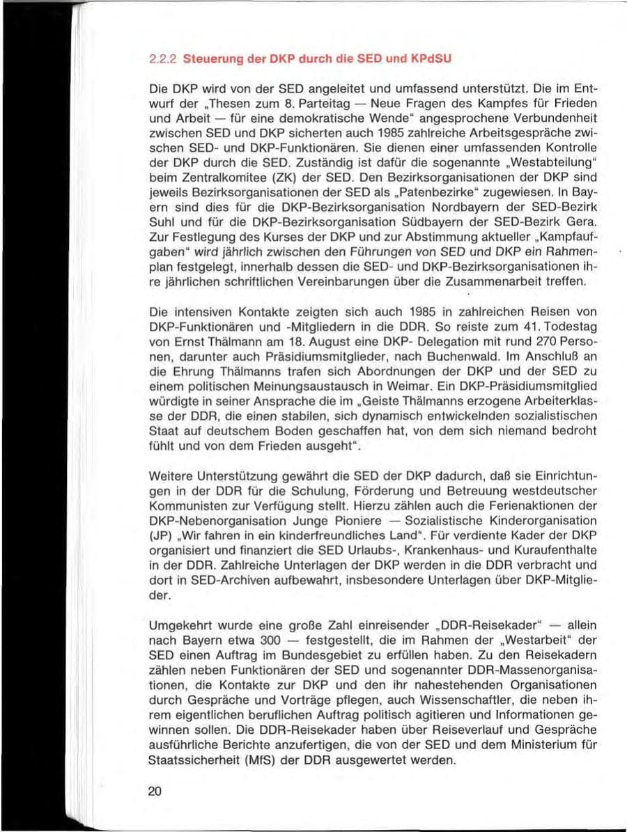 Seite 20 des Verfassungsschutzbericht 1985 Bayern
