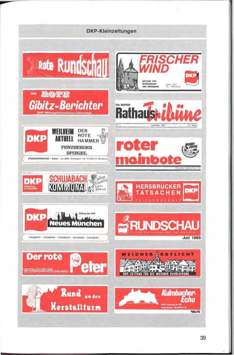 Seite 39 des Verfassungsschutzbericht 1985 Bayern