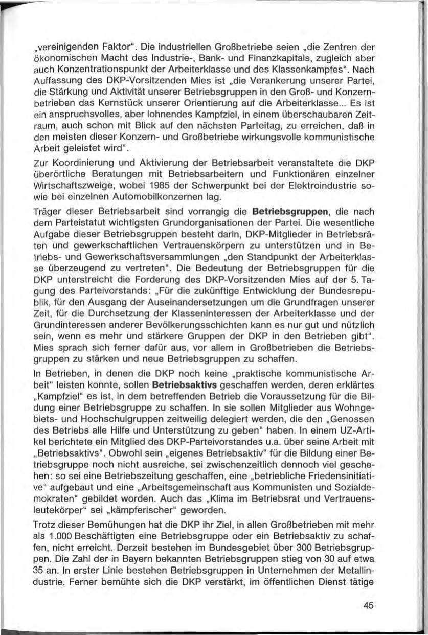 Seite 45 des Verfassungsschutzbericht 1985 Bayern