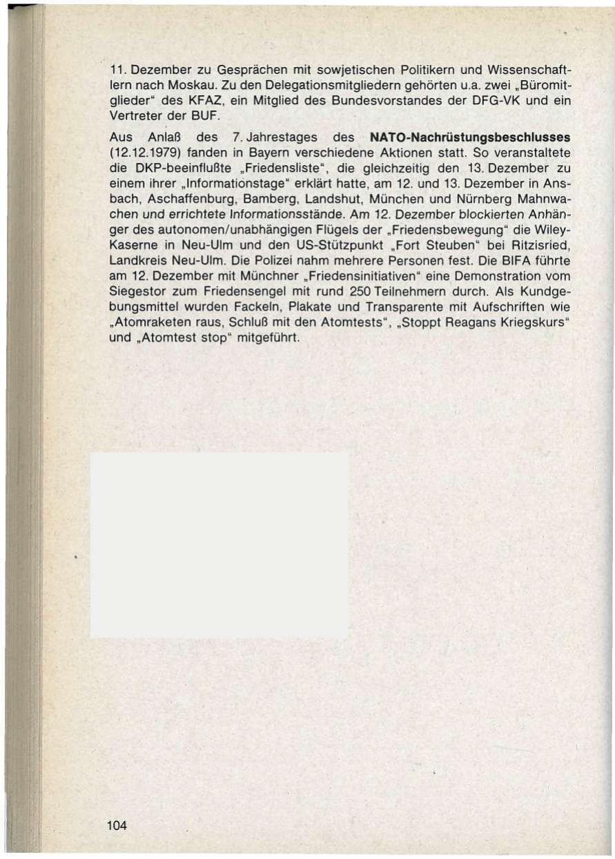 Seite 104 des Verfassungsschutzbericht 1986 Bayern