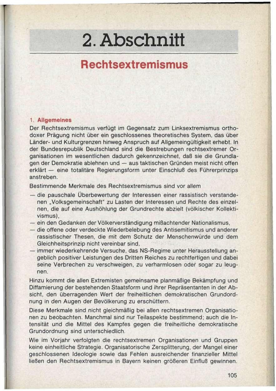 Seite 105 des Verfassungsschutzbericht 1986 Bayern