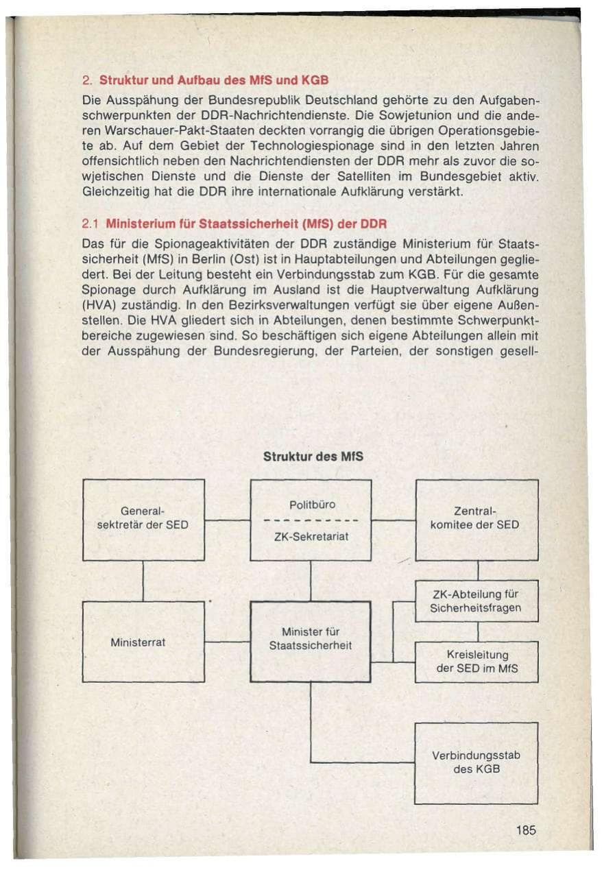 Seite 185 des Verfassungsschutzbericht 1986 Bayern