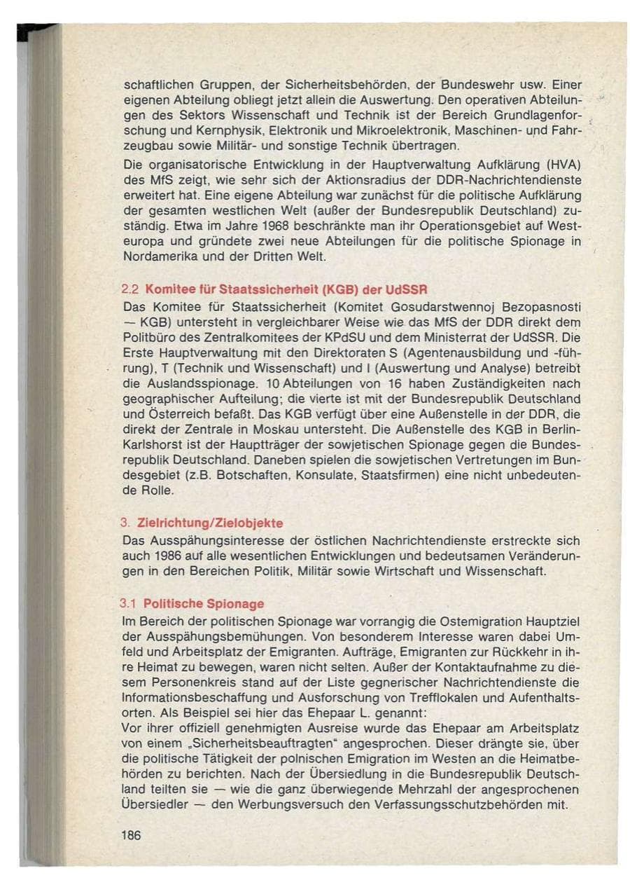 Seite 186 des Verfassungsschutzbericht 1986 Bayern