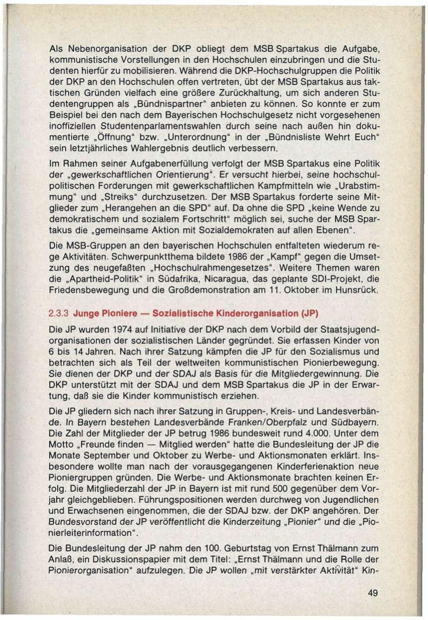 Seite 49 des Verfassungsschutzbericht 1986 Bayern