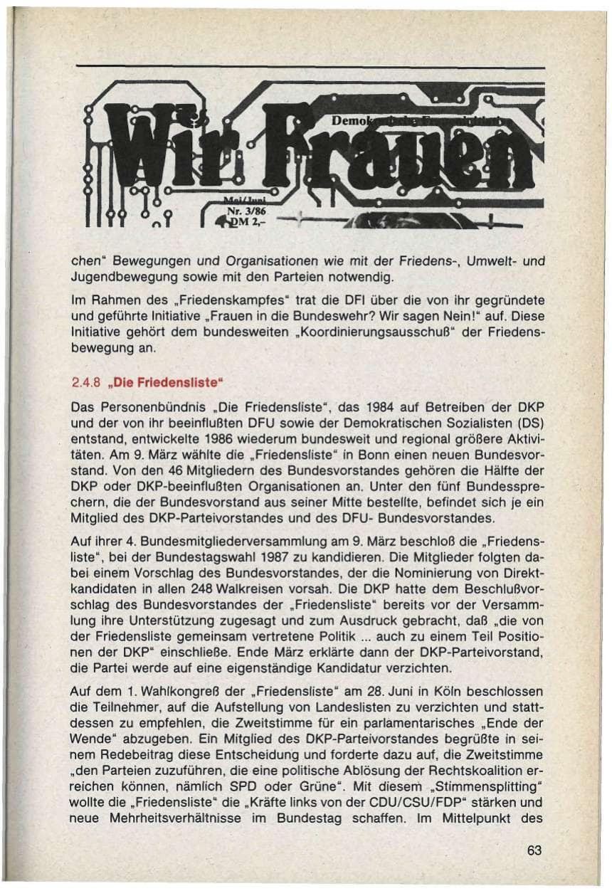 Seite 63 des Verfassungsschutzbericht 1986 Bayern