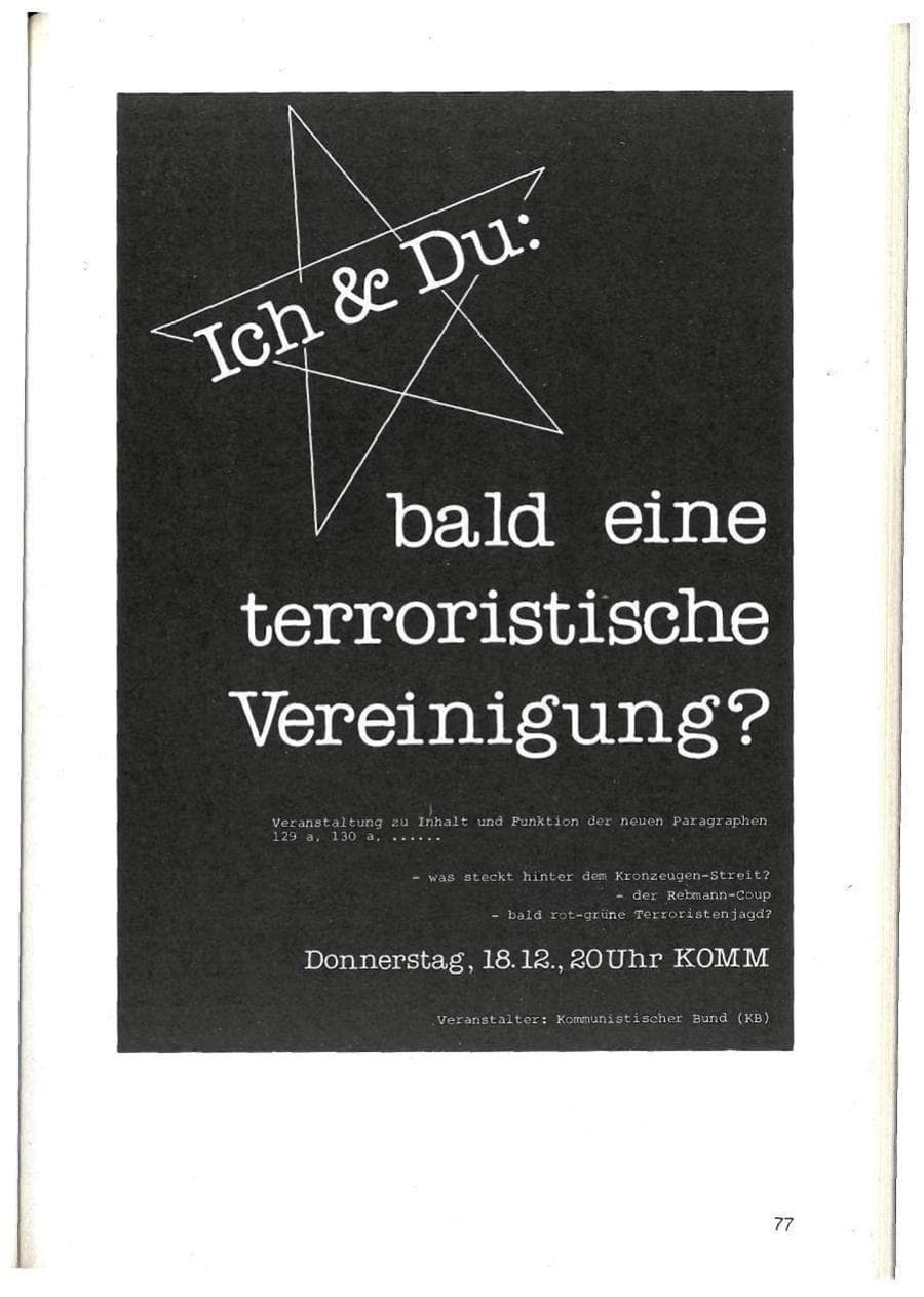 Seite 77 des Verfassungsschutzbericht 1986 Bayern