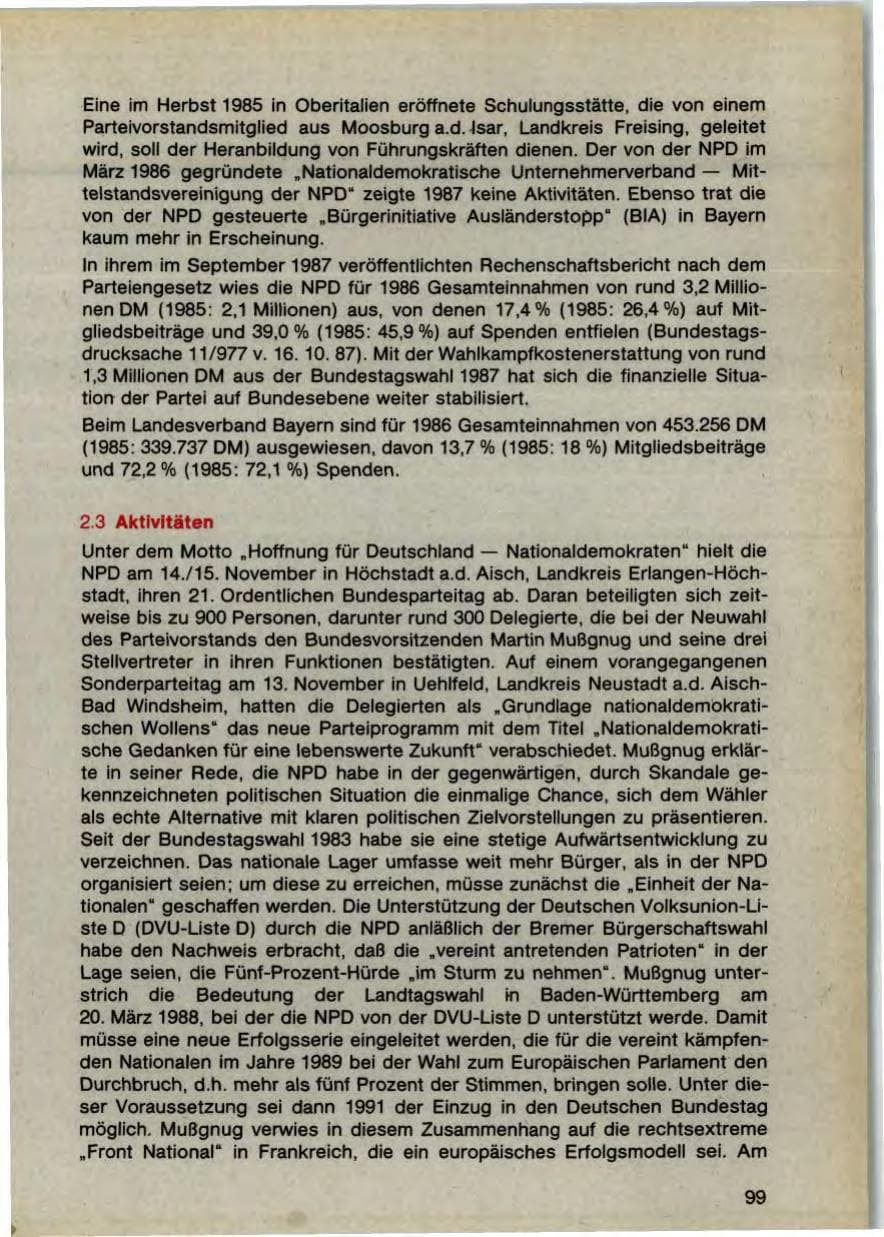 Seite 101 des Verfassungsschutzbericht 1987 Bayern