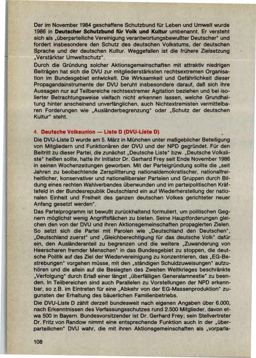 Seite 110 des Verfassungsschutzbericht 1987 Bayern