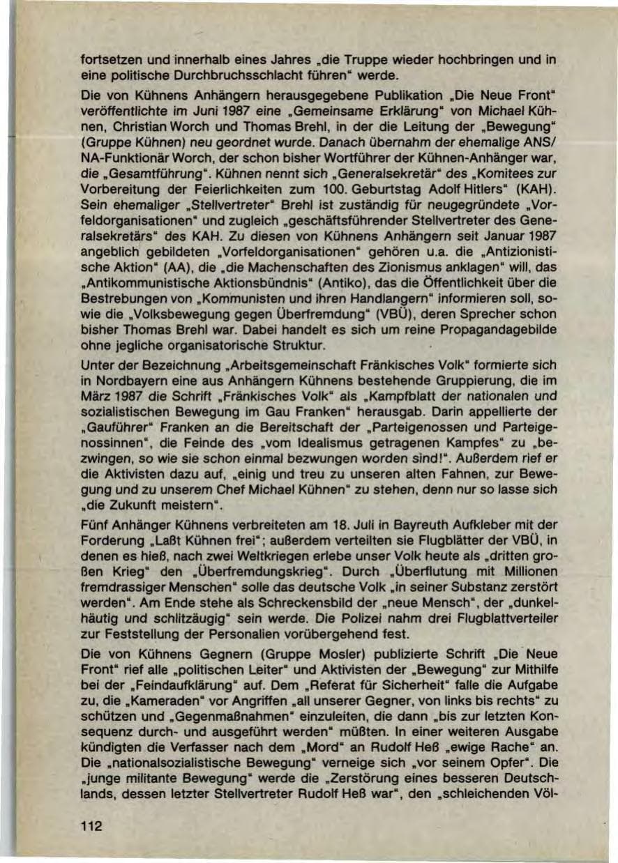 Seite 114 des Verfassungsschutzbericht 1987 Bayern