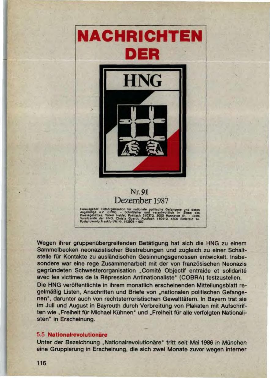 Seite 118 des Verfassungsschutzbericht 1987 Bayern