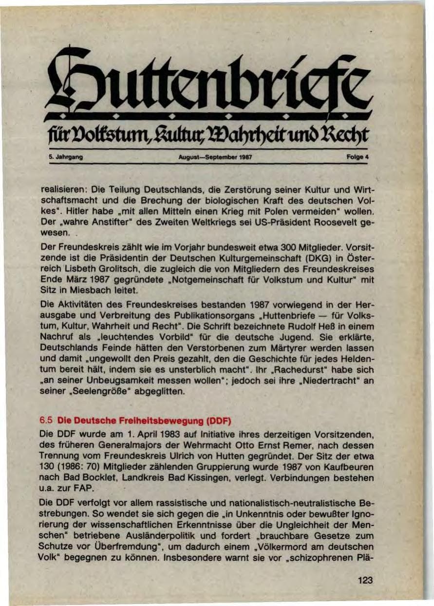 Seite 125 des Verfassungsschutzbericht 1987 Bayern