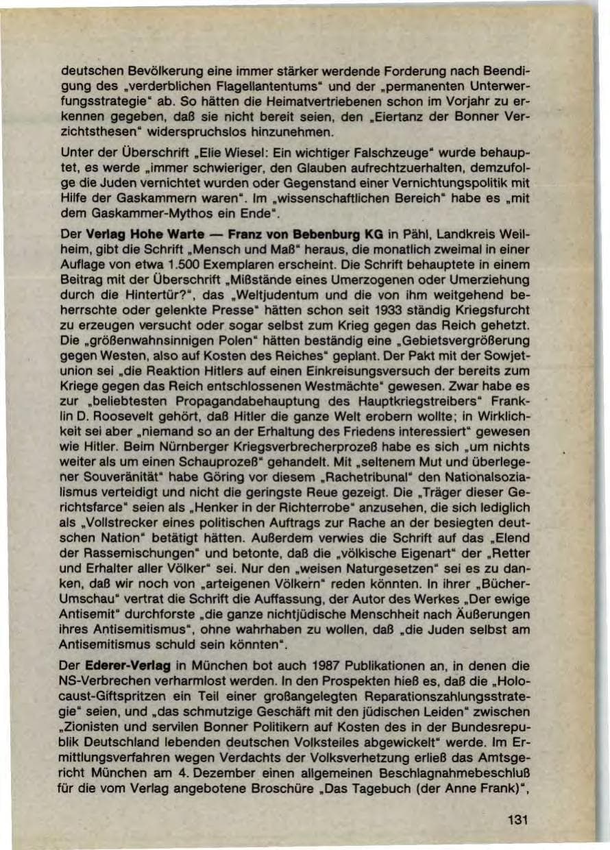 Seite 133 des Verfassungsschutzbericht 1987 Bayern