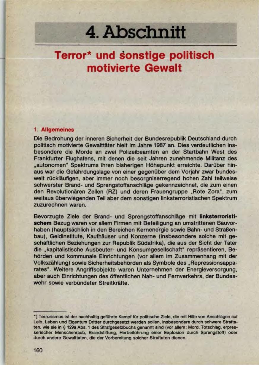 Seite 162 des Verfassungsschutzbericht 1987 Bayern