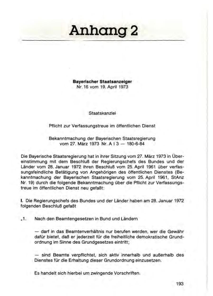 Seite 195 des Verfassungsschutzbericht 1987 Bayern