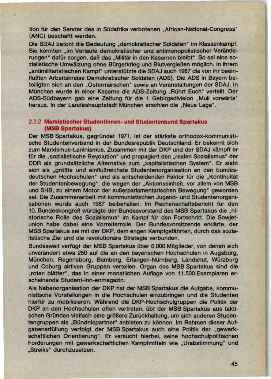 Seite 47 des Verfassungsschutzbericht 1987 Bayern