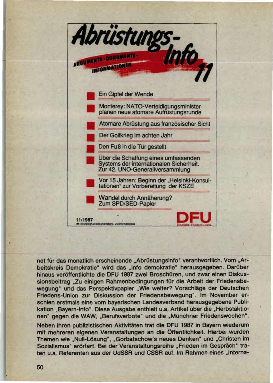 Seite 52 des Verfassungsschutzbericht 1987 Bayern