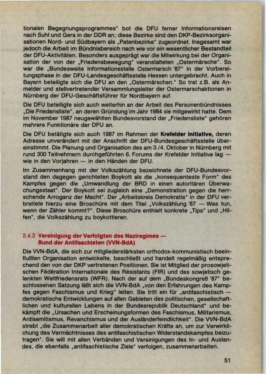 Seite 53 des Verfassungsschutzbericht 1987 Bayern