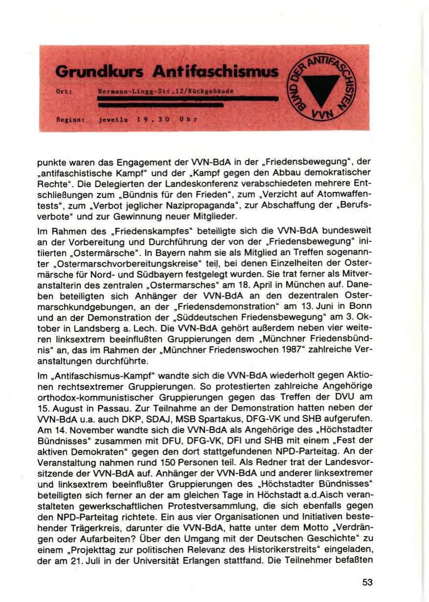 Seite 55 des Verfassungsschutzbericht 1987 Bayern