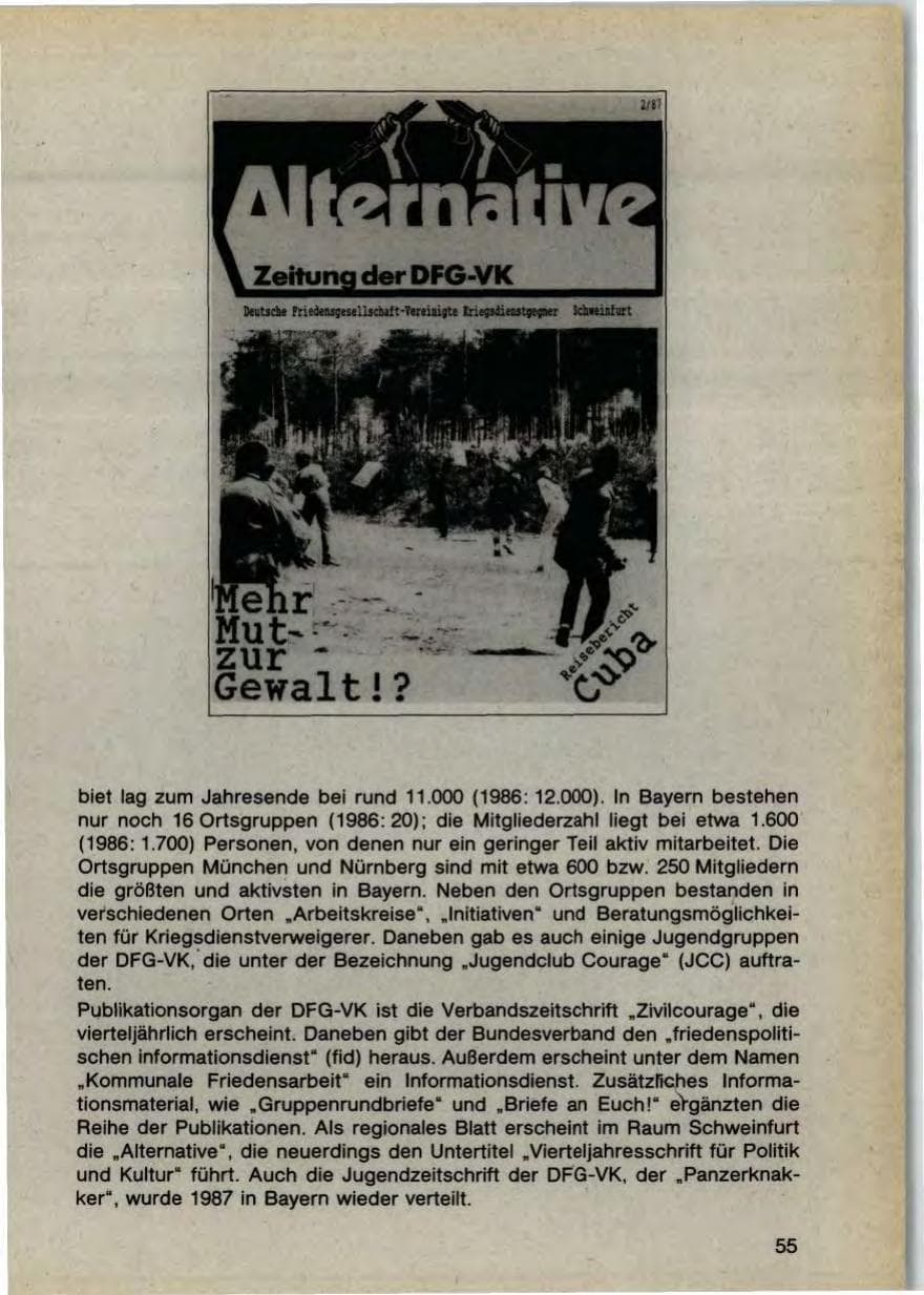Seite 57 des Verfassungsschutzbericht 1987 Bayern