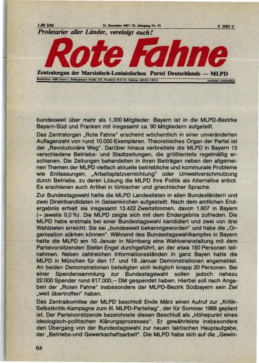 Seite 66 des Verfassungsschutzbericht 1987 Bayern