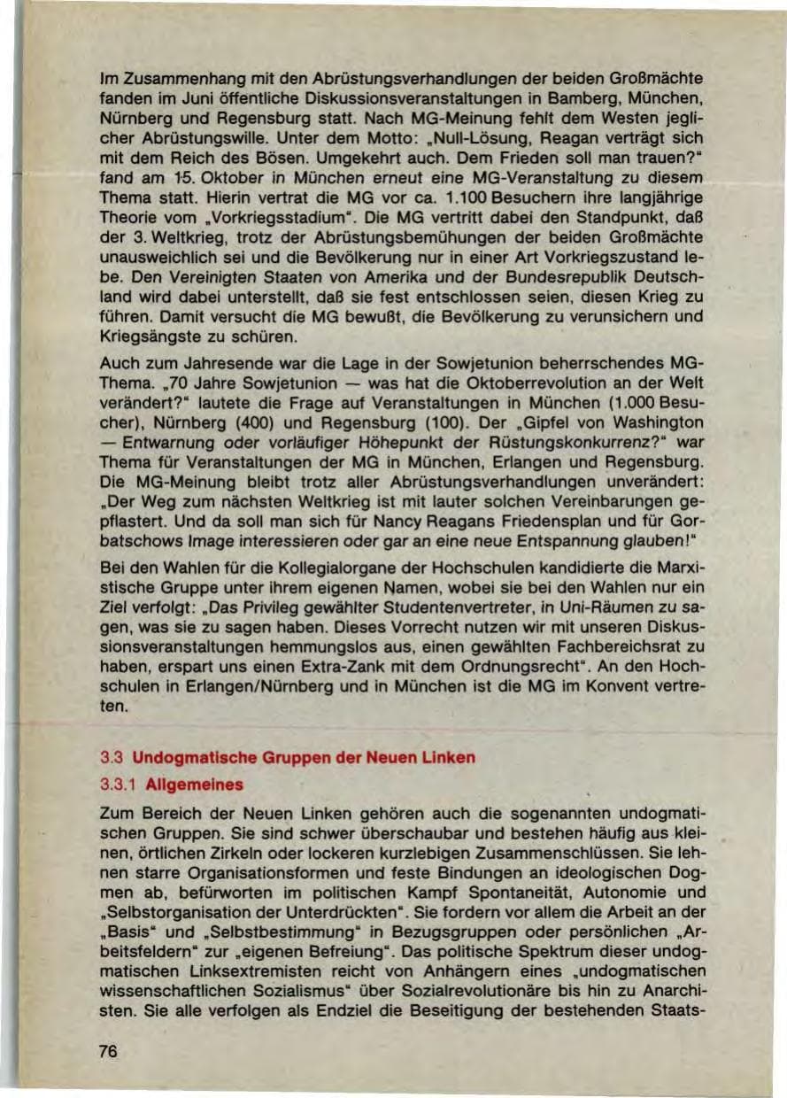 Seite 78 des Verfassungsschutzbericht 1987 Bayern