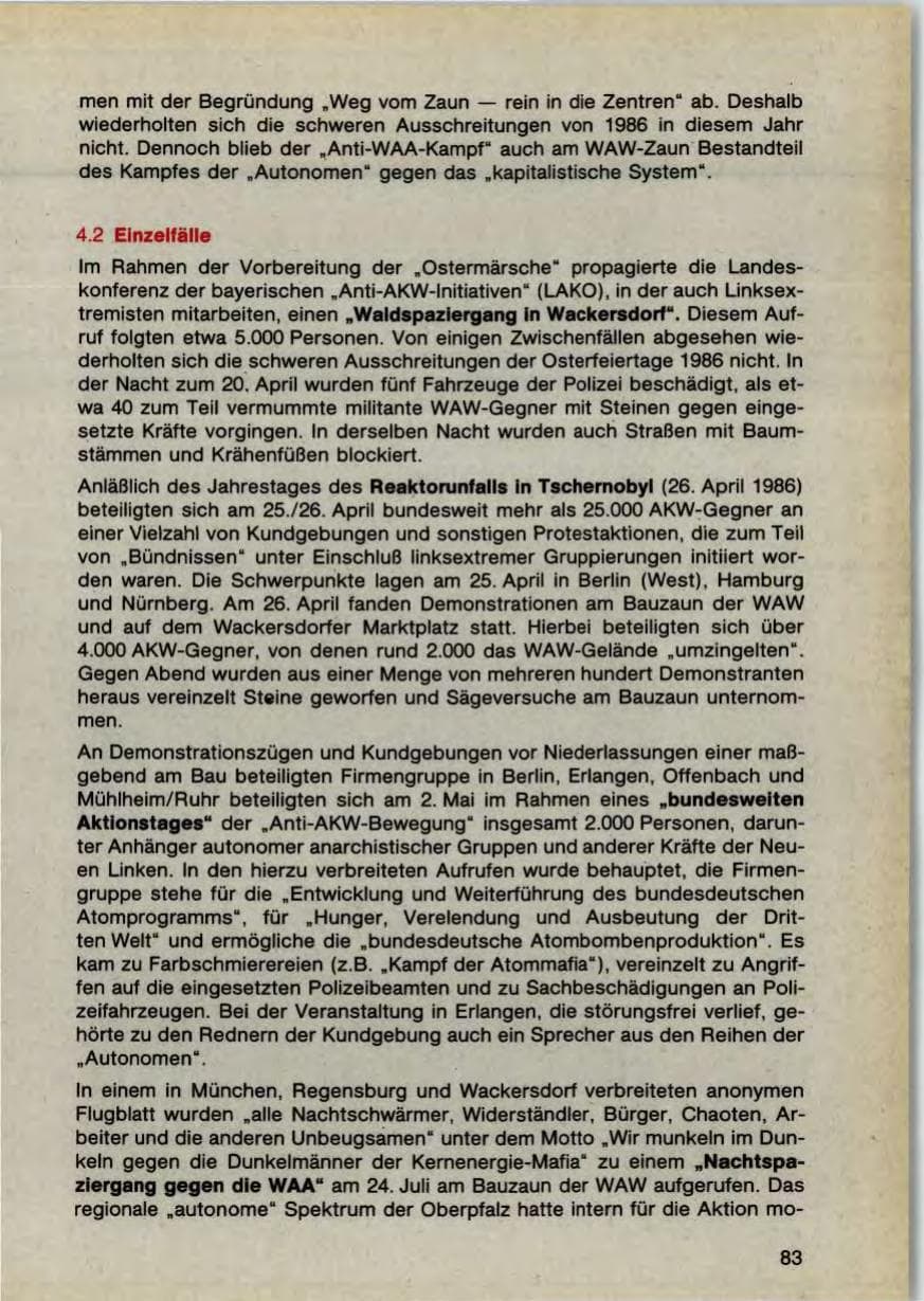 Seite 85 des Verfassungsschutzbericht 1987 Bayern