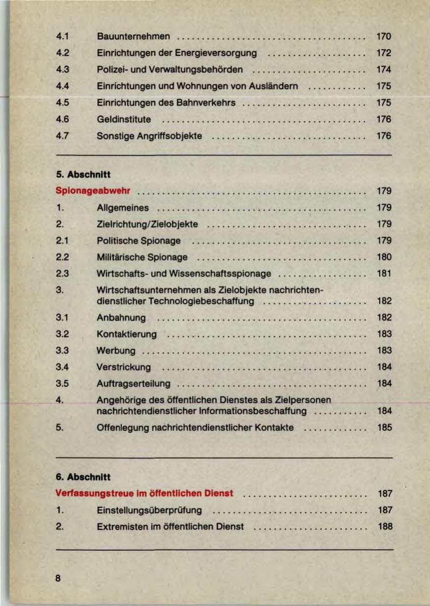 Seite 10 des Verfassungsschutzbericht 1987 Bayern