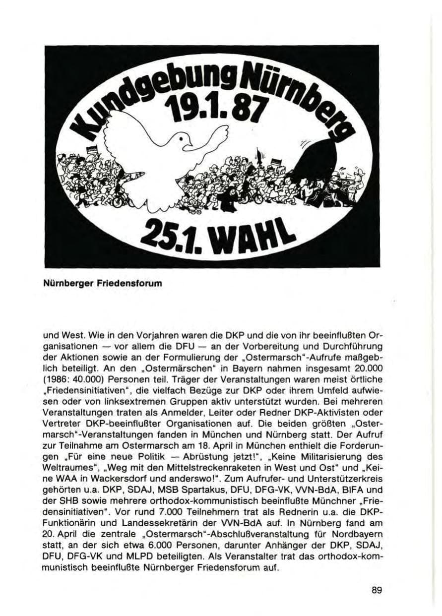 Seite 91 des Verfassungsschutzbericht 1987 Bayern