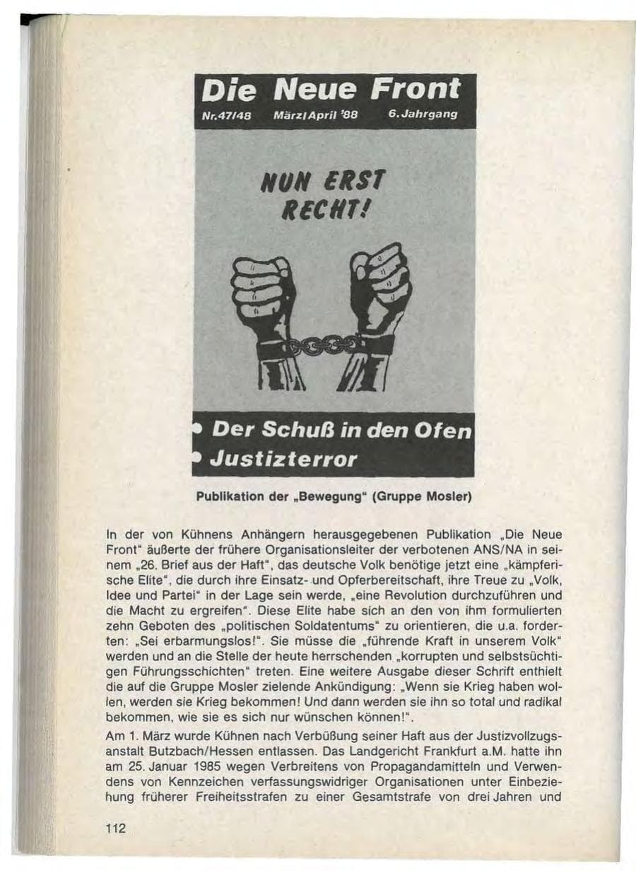 Seite 114 des Verfassungsschutzbericht 1988 Bayern