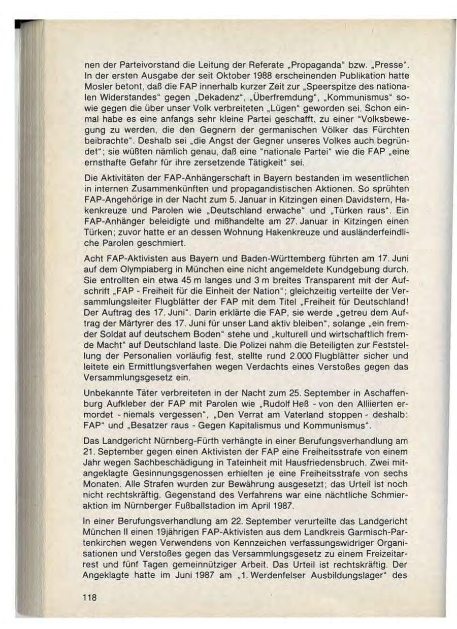 Seite 120 des Verfassungsschutzbericht 1988 Bayern
