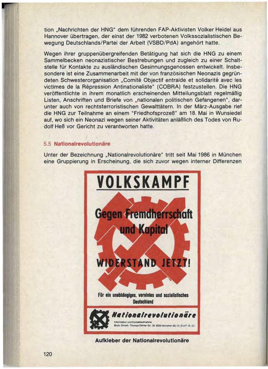 Seite 122 des Verfassungsschutzbericht 1988 Bayern