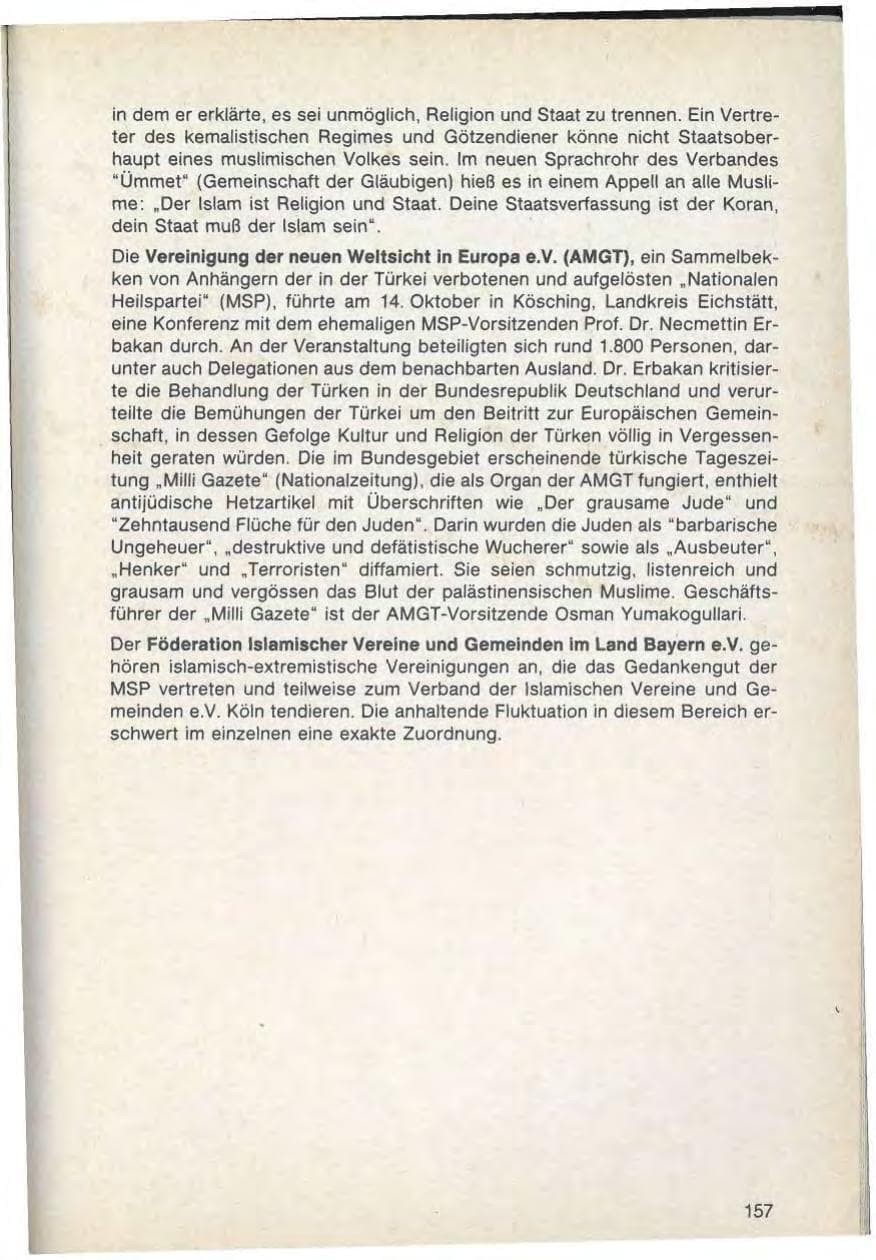 Seite 159 des Verfassungsschutzbericht 1988 Bayern