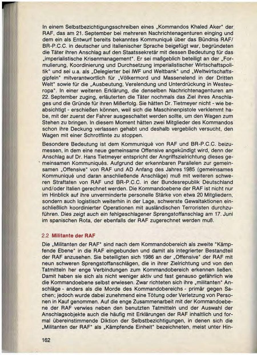 Seite 164 des Verfassungsschutzbericht 1988 Bayern