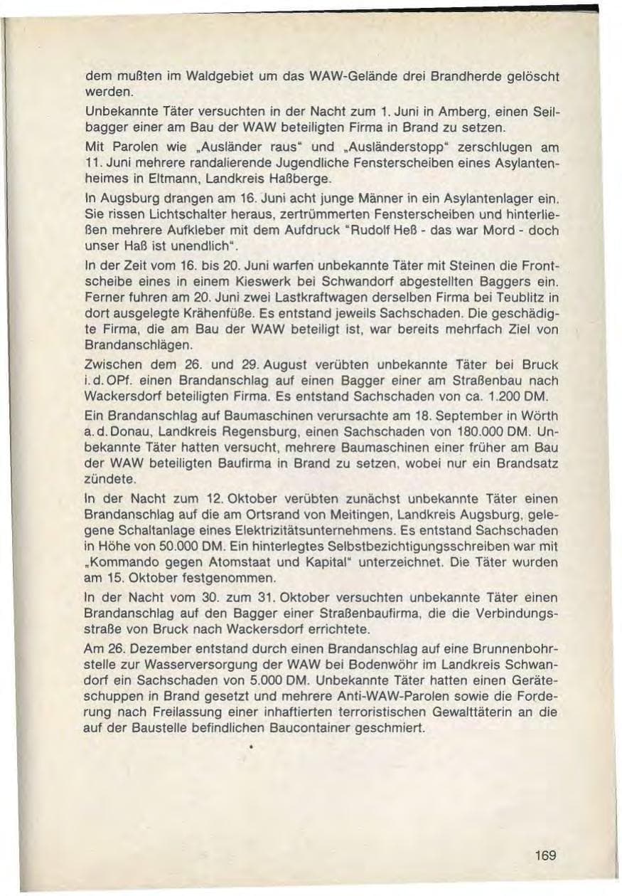 Seite 173 des Verfassungsschutzbericht 1988 Bayern