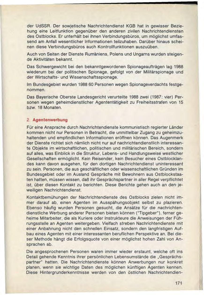 Seite 175 des Verfassungsschutzbericht 1988 Bayern