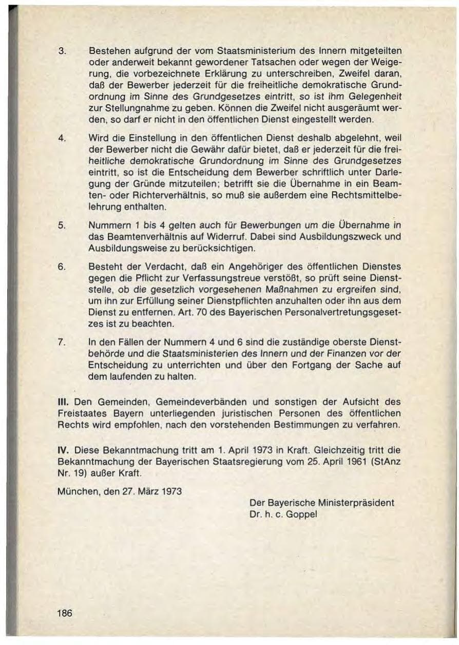 Seite 190 des Verfassungsschutzbericht 1988 Bayern