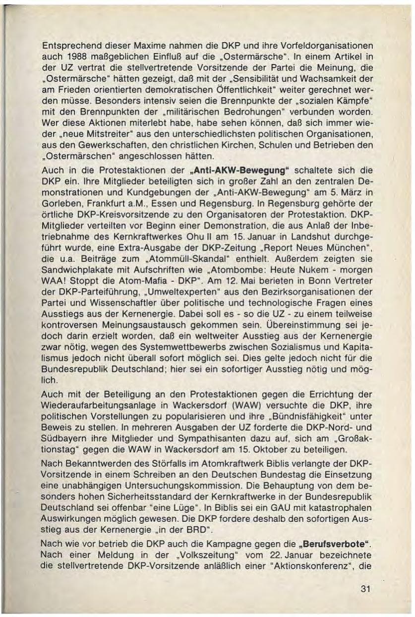 Seite 33 des Verfassungsschutzbericht 1988 Bayern