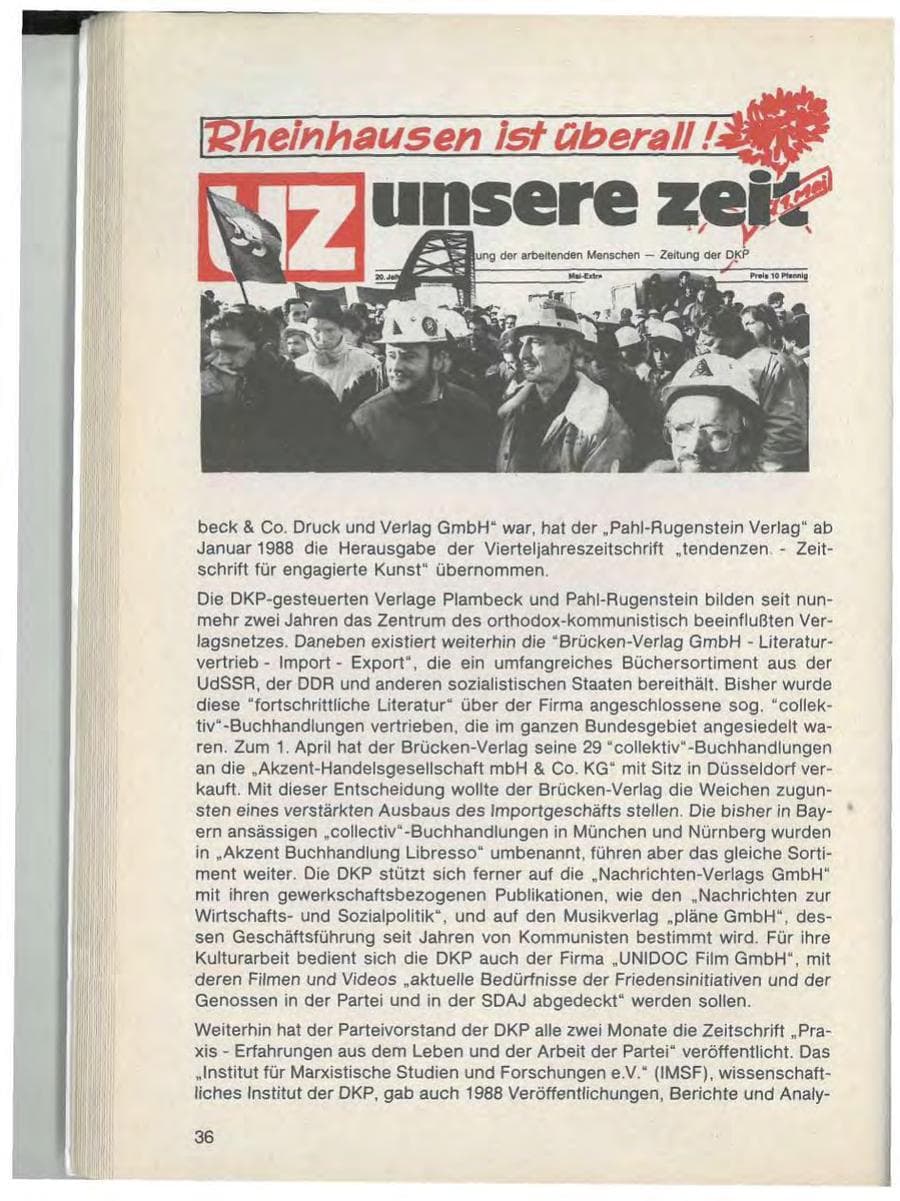 Seite 38 des Verfassungsschutzbericht 1988 Bayern