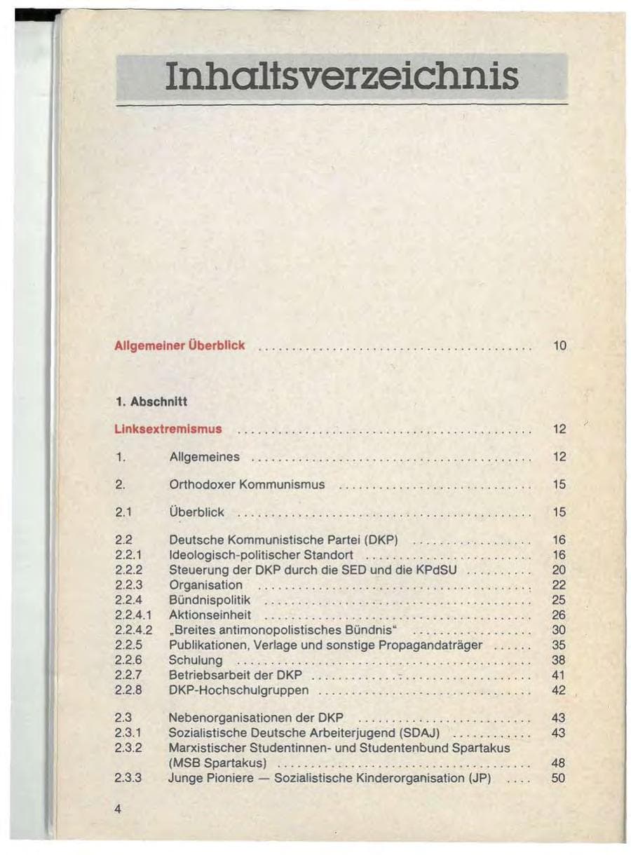 Seite 6 des Verfassungsschutzbericht 1988 Bayern
