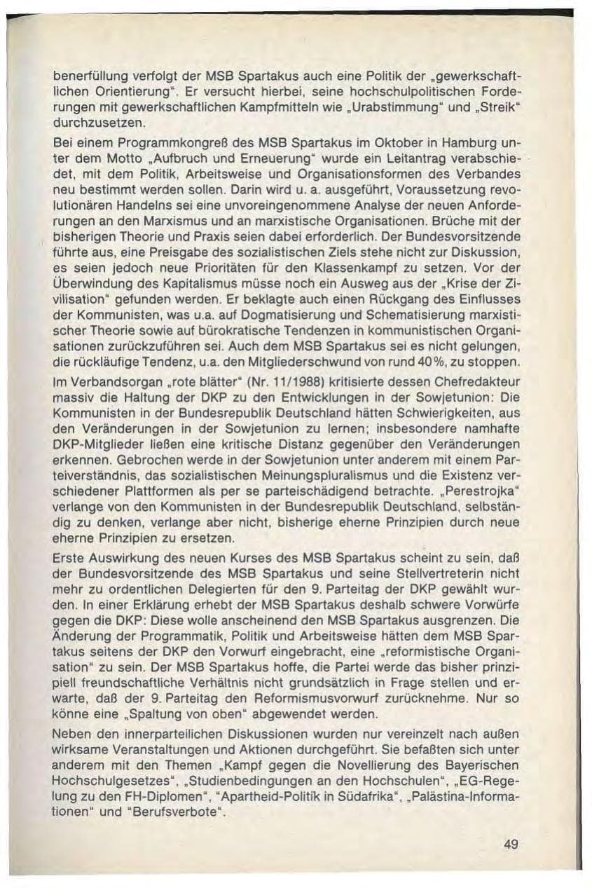 Seite 51 des Verfassungsschutzbericht 1988 Bayern
