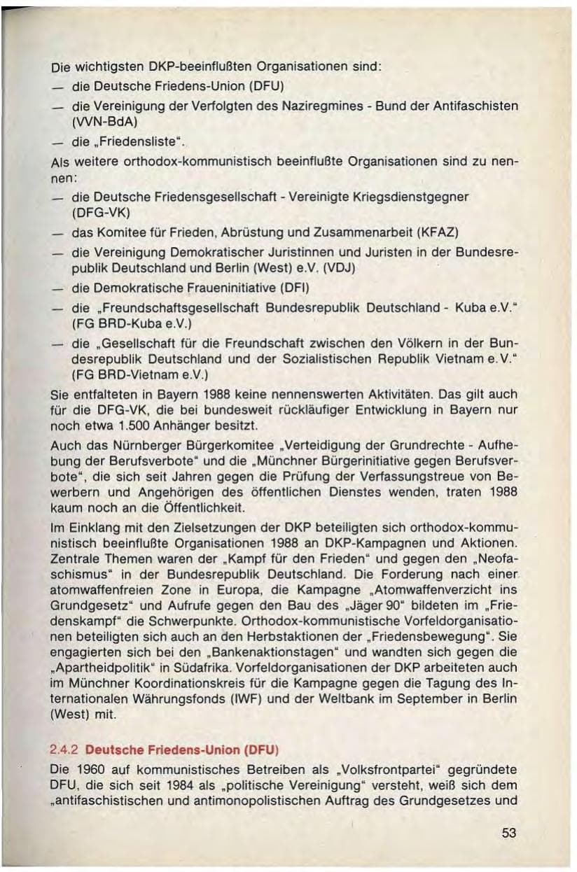 Seite 55 des Verfassungsschutzbericht 1988 Bayern