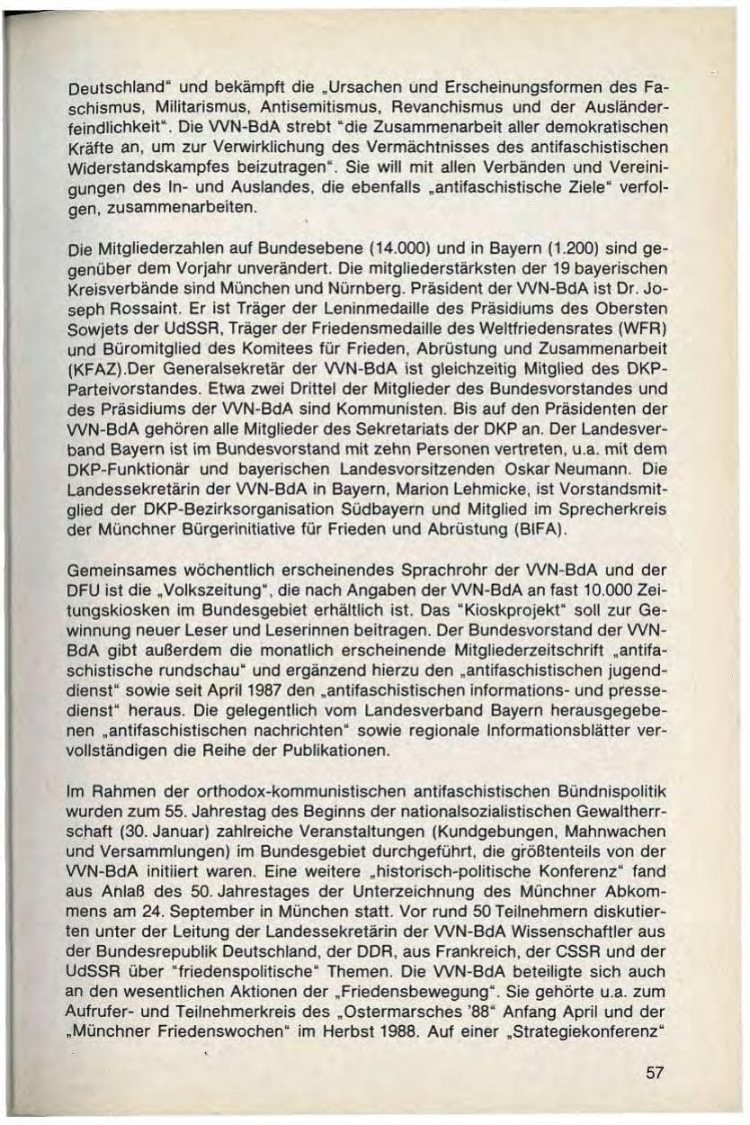 Seite 59 des Verfassungsschutzbericht 1988 Bayern