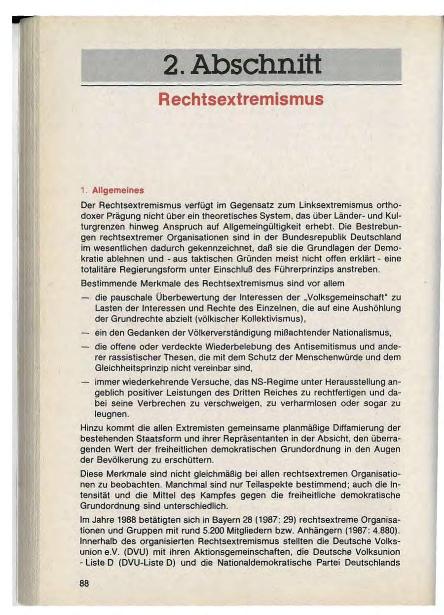 Seite 90 des Verfassungsschutzbericht 1988 Bayern
