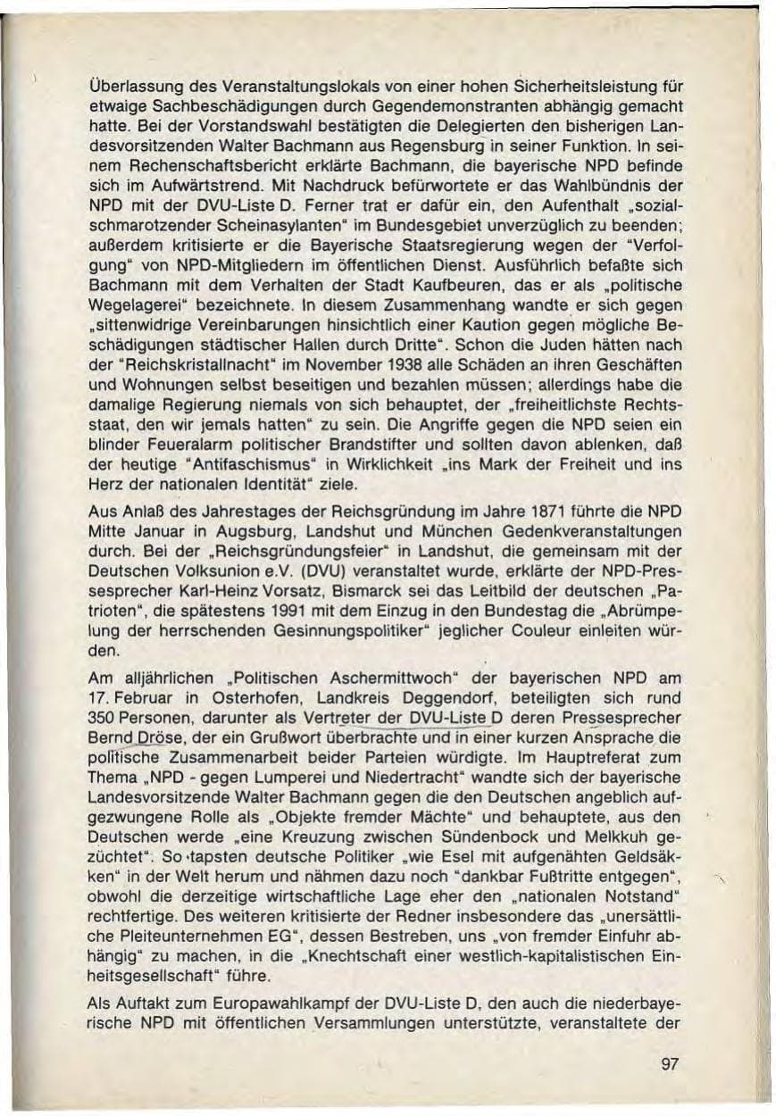 Seite 99 des Verfassungsschutzbericht 1988 Bayern